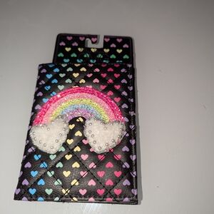 ~Miss Gwen's Omg Accessories Passport Holder/Wallet Faux Leather Hearts Rainbow